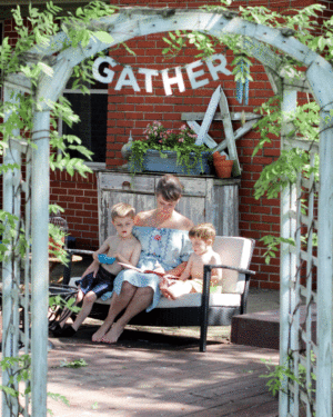 Reading with Children in the garden