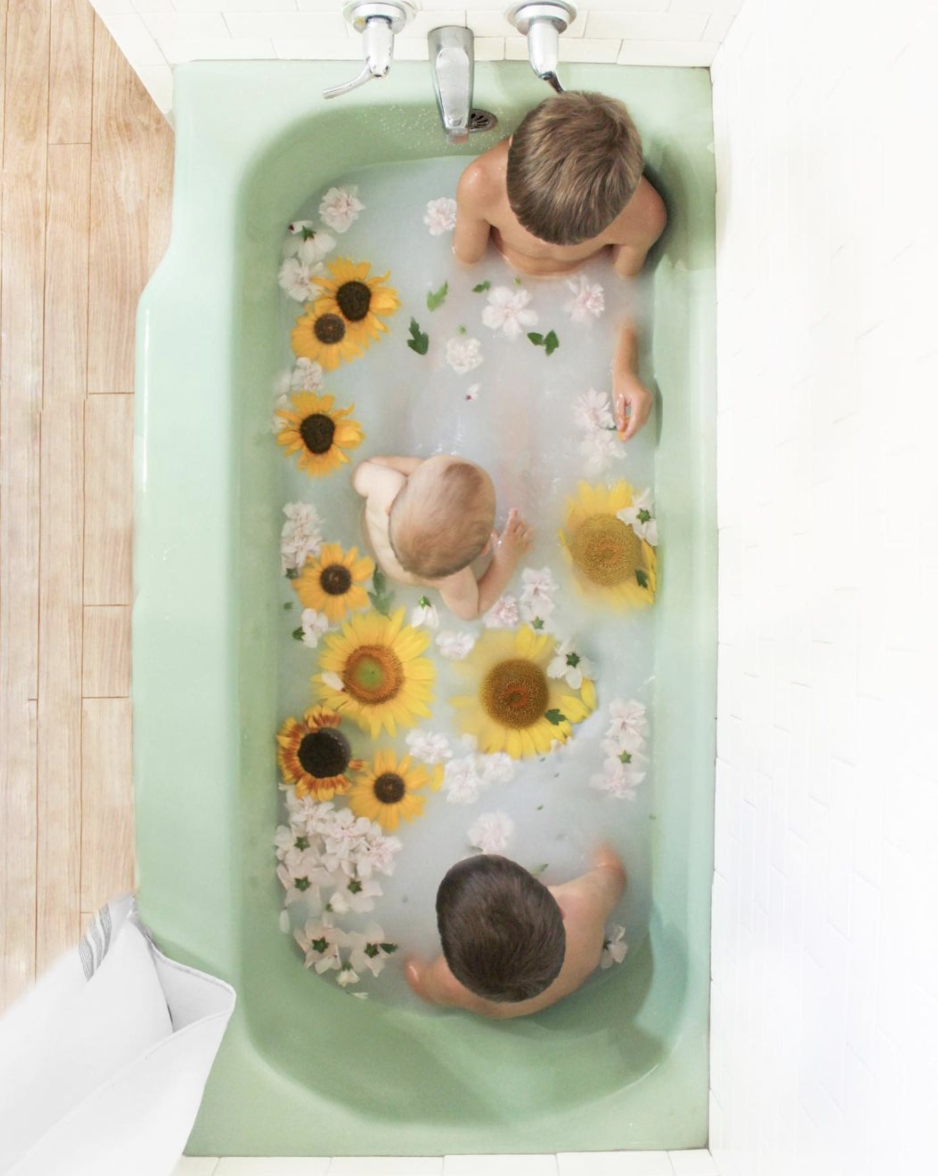 Three boys in a bath 