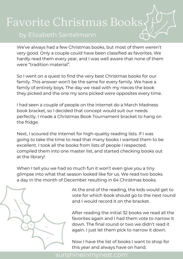 Christmas Book Tournament Printable - Image 3